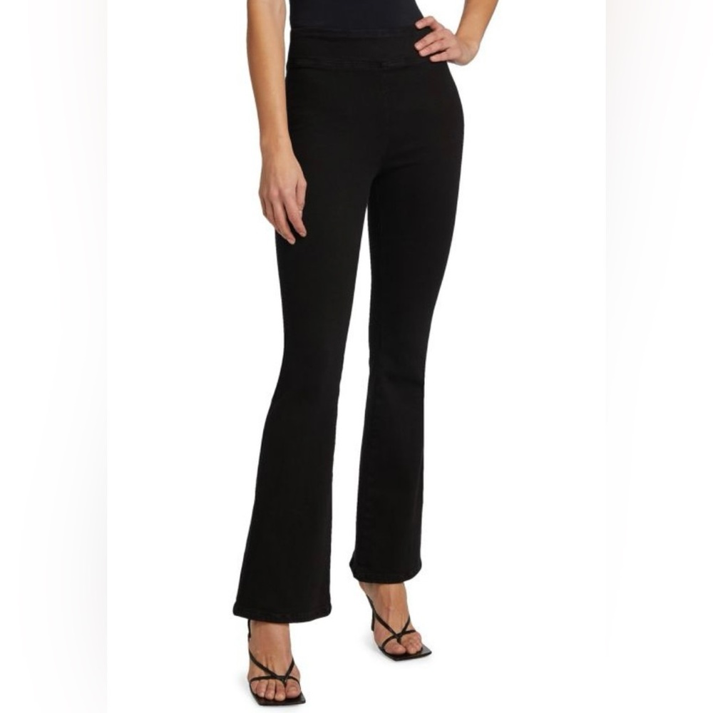 FRAME The Jet Set High Rise Flare Leg Pull On Jeans Black 0